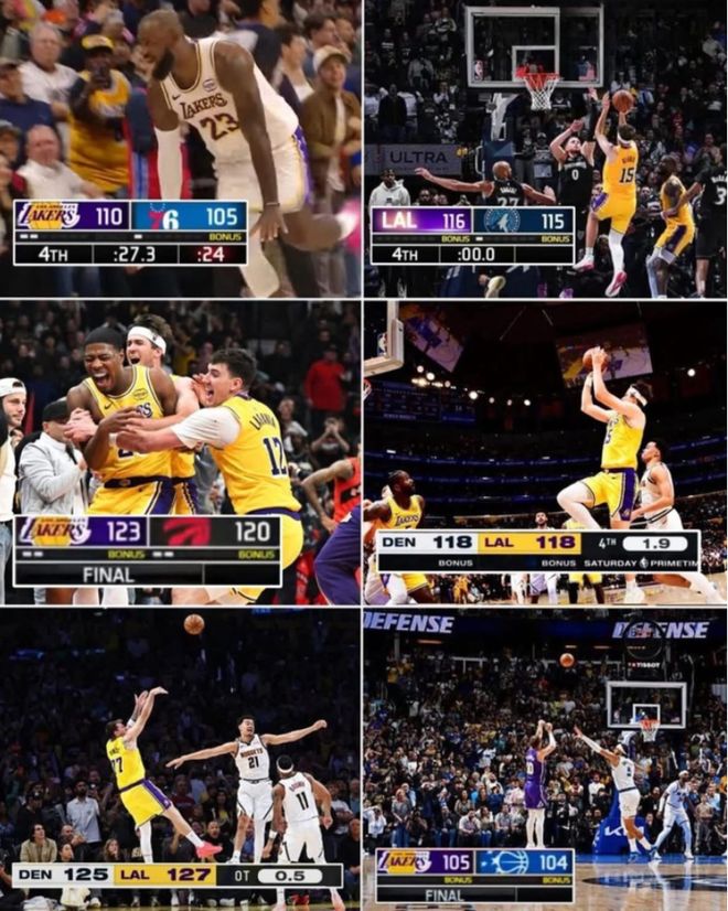 湖人四人砍20+东契奇狂砍43分 防守效率提升冲击